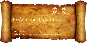 Prácser Katalin névjegykártya